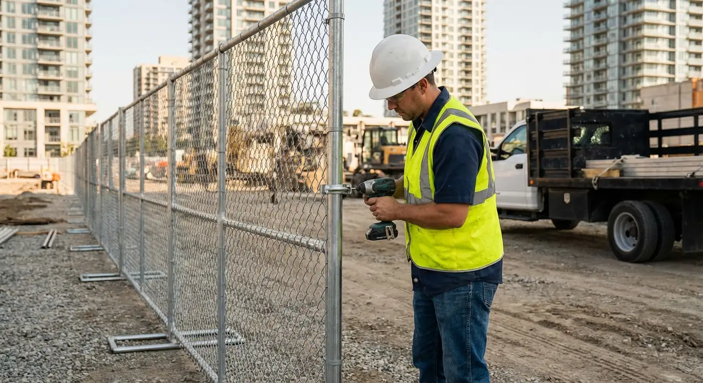 Downtown Greenwood temporary fencing and site security