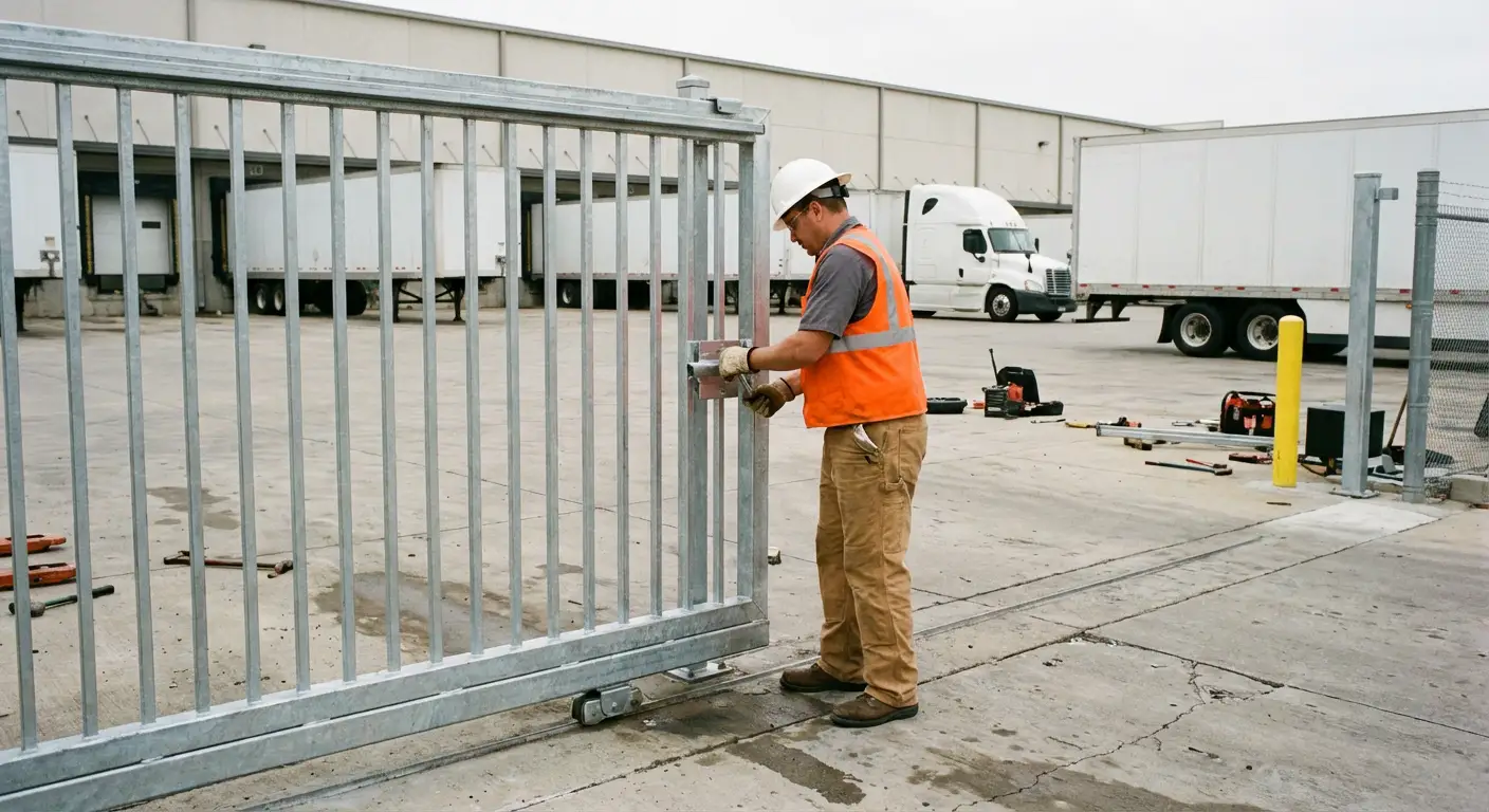Heavy-duty temporary fencing installation in Greenwood