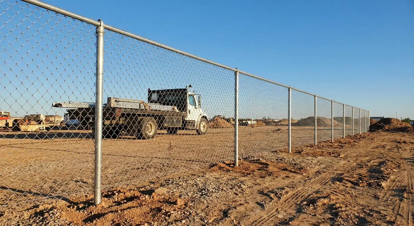 Wind-rated temporary fencing site in Greenwood, IN