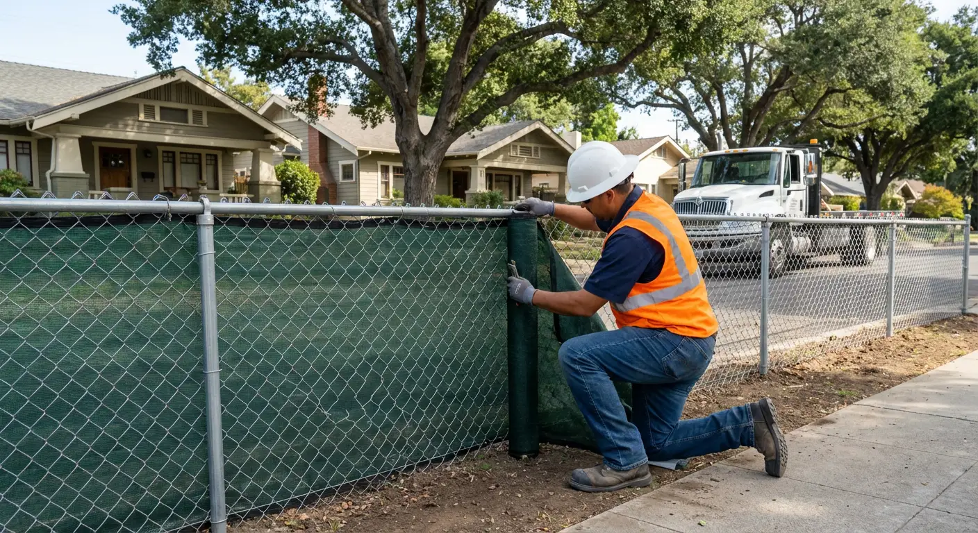 Temporary fence installation in Greenwood