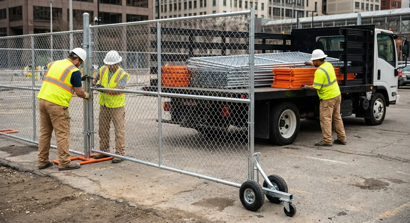 Temporary gate rental installation site in Greenwood