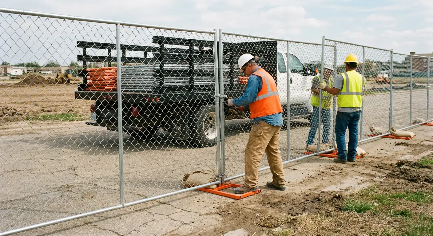 Temporary fencing deployment in Greenwood, IN