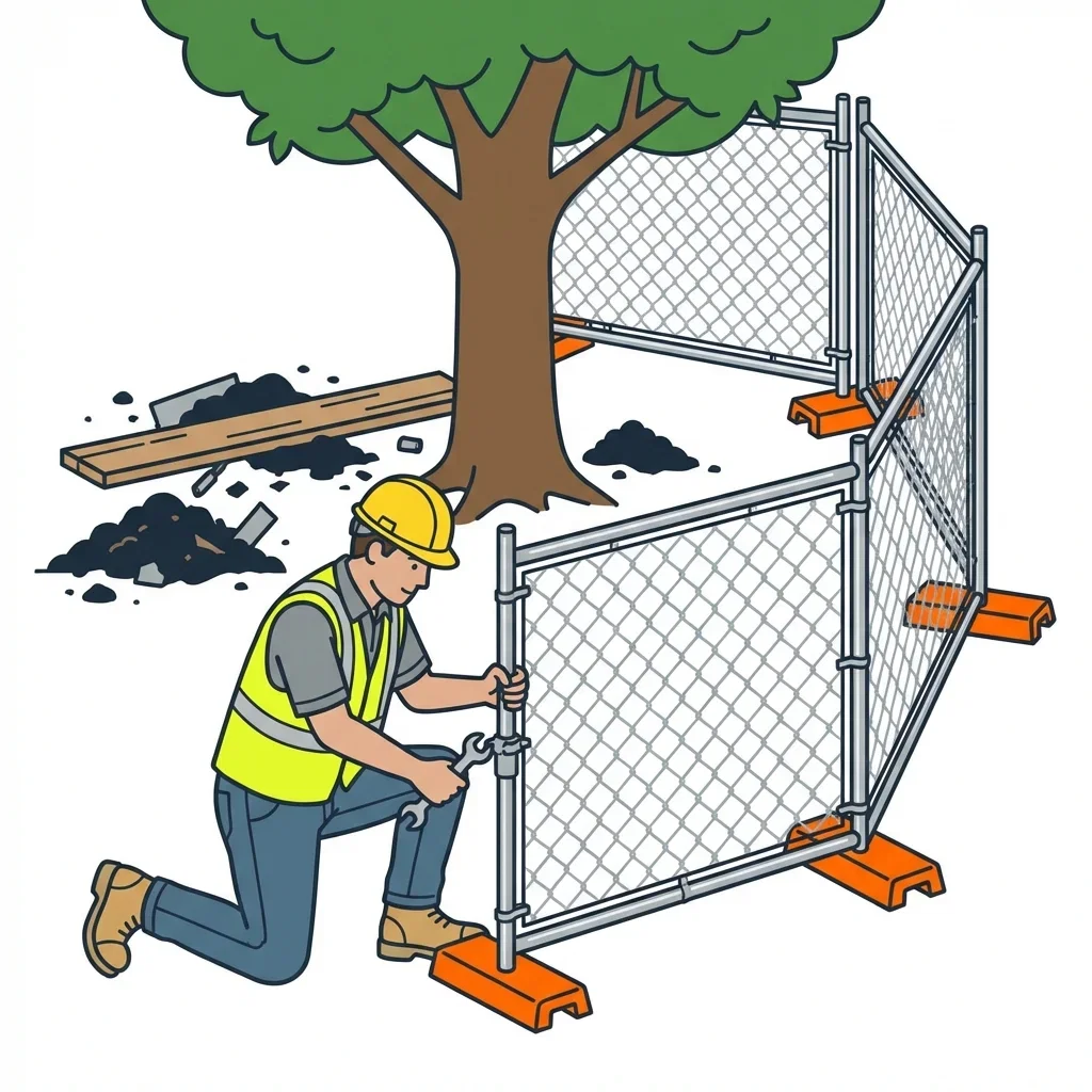 Infographic detailing common tree protection violations and prevention in Greenwood, IN